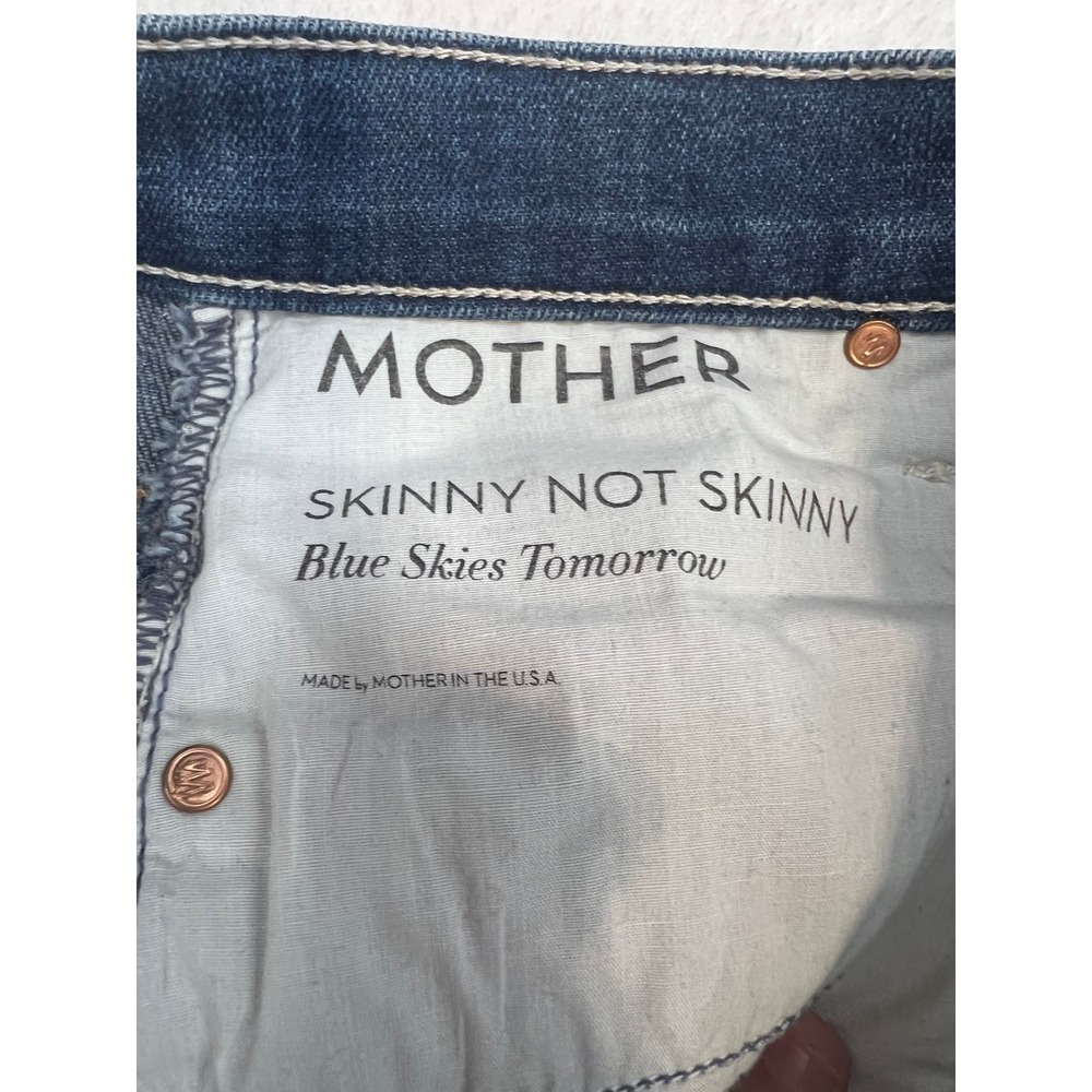 MOTHER Skinny Not‎ Skinny Jeans Blue Skies Tomorrow Women's Size 27 - Picture 7 of 13